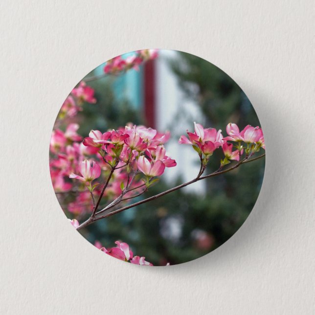 Pink Dogwood 6 Cm Round Badge (Front)