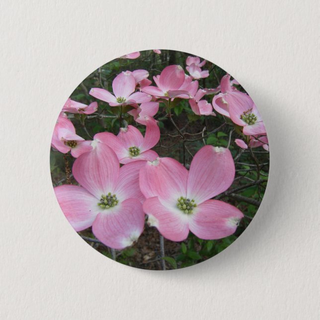 Pink Dogwood 6 Cm Round Badge (Front)