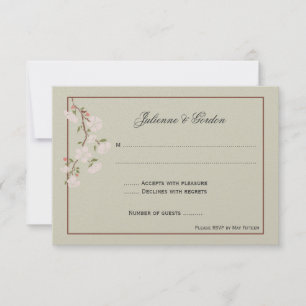 Pink Dogwood/Apple Blossoms RSVP Card