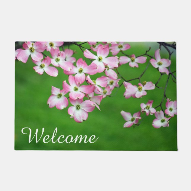Pink Dogwood Door Mat (Front)