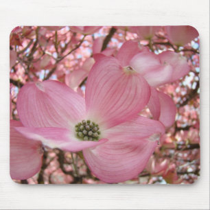 Pink DOGWOOD FLOWERS MOUSE PADS MOUSEPAD