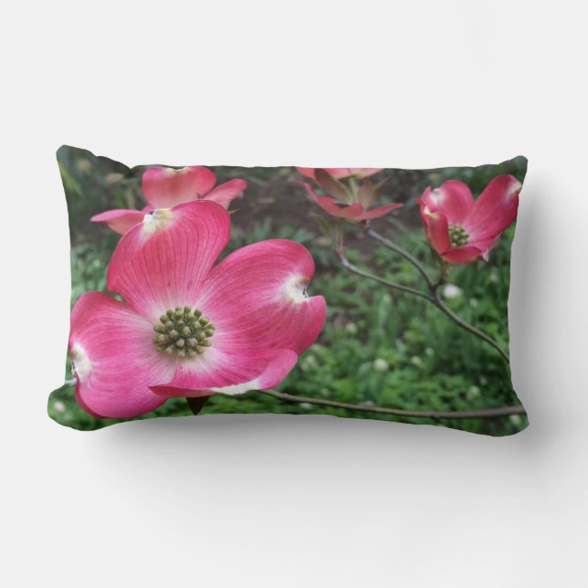 Pink Dogwood Lumbar Pillow (Front)