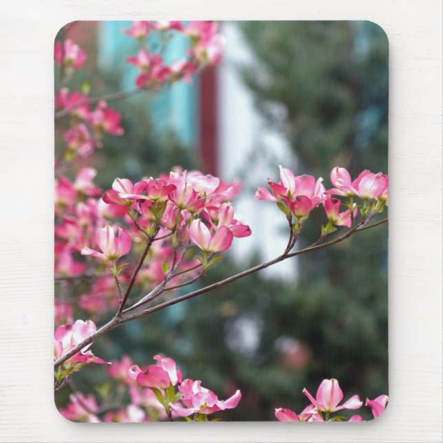 Pink Dogwood Mouse Pad (Front)