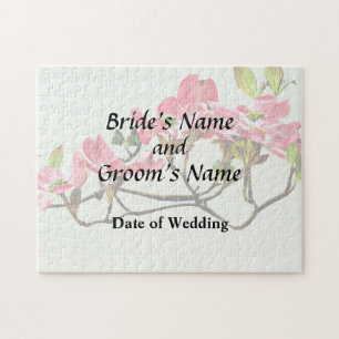Pink Dogwood Wedding Products Jigsaw Puzzle