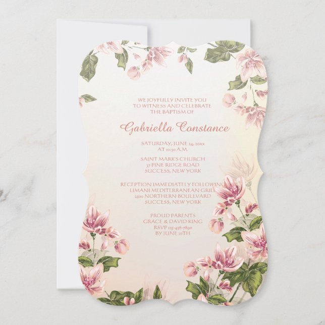 Pink Dogwoods Invitation (Front)