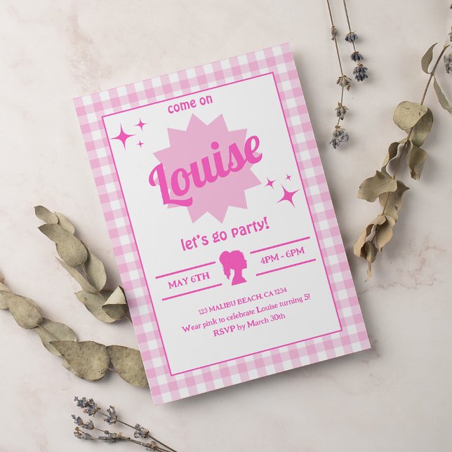 Pink Doll Party Girl Birthday Invitation (Creator Uploaded)