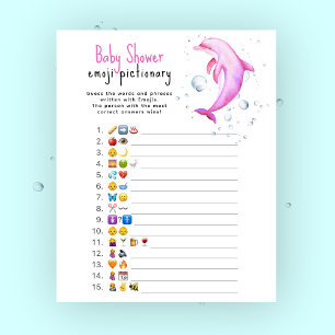 Pink dolphin baby shower - Emoji picture game