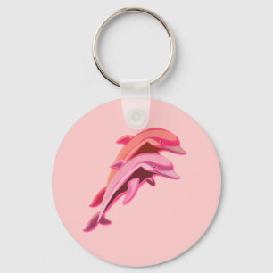 Pink Dolphin Design Pink Keychain