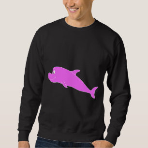 Pink Dolphin on Black. Sweatshirt