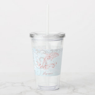 Pink Dolphin Personalised Acrylic Tumbler