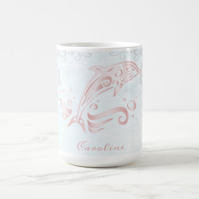 Pink Dolphin Personalised Coffee Mug (Center)