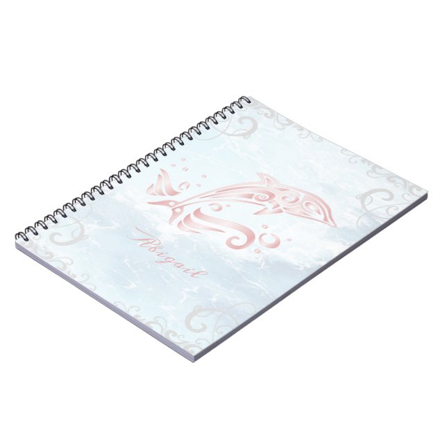 Pink Dolphin Personalised Notebook (Left Side)