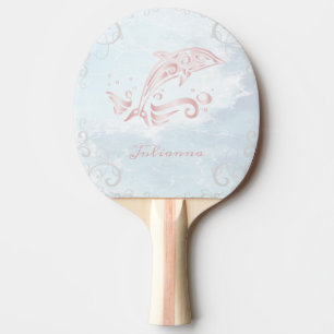 Pink Dolphin Personalised Ping Pong Paddle