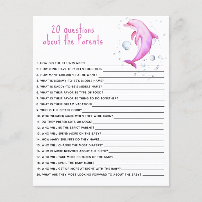 Pink dolphin - Questions about the parents (Front)