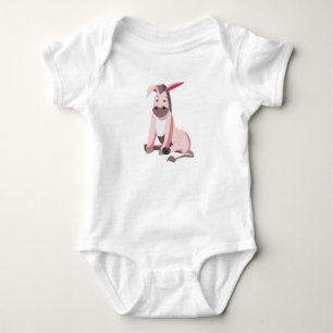 Pink Donkey Funny Baby Bodysuit