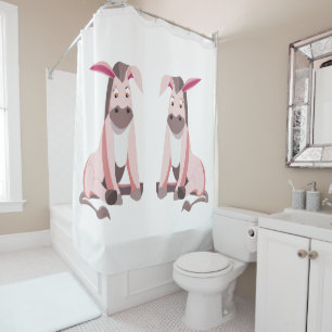 Pink Donkey Shower Curtain