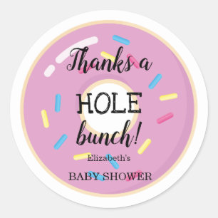 Pink Donut   Baby Shower Thank You Classic Round Sticker