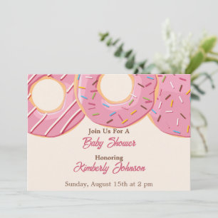 Pink Donut Delight Baby Shower Invitation