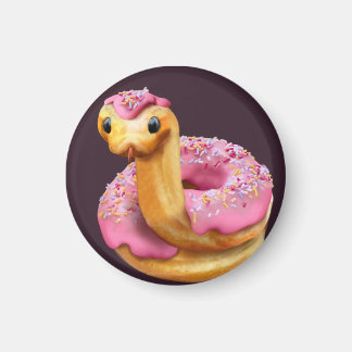 Pink Donut Snake Magnet