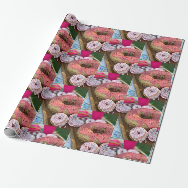 pink donut wrapping paper (Unrolled)