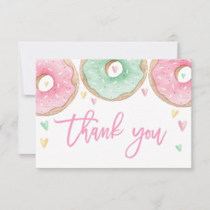 Pink donuts thank you card