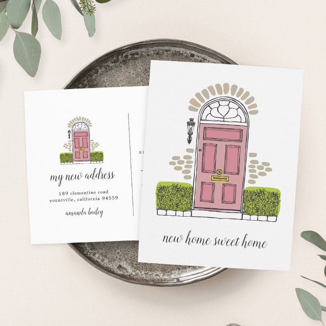 Pink Door Moving Announcement Postcard (Creator Uploaded)