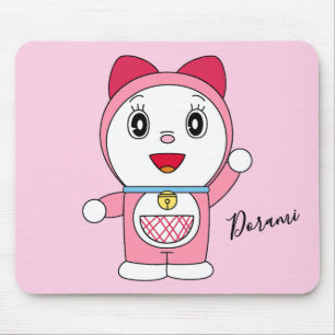 Pink Doraemi Doraemon Anime Fanart Mouse Pad