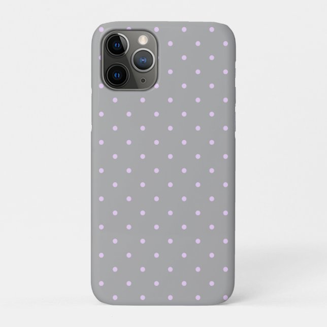 Pink Dot Grey Background Elegant Polka Dot Dotted Case-Mate iPhone Case (Back)