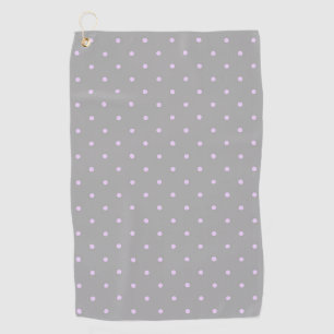 Pink Dot Grey Background Elegant Polka Dot Dotted Golf Towel