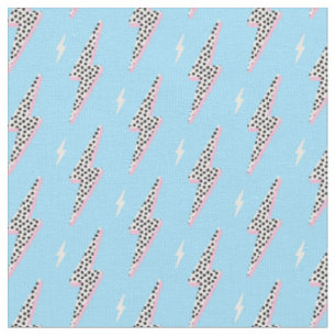 Pink dot lightning bolt fabric