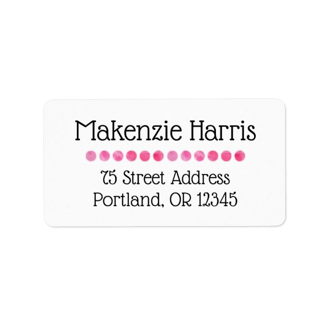 Pink Dots Address Label (Front)