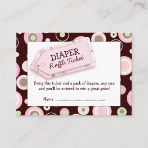 Pink Dots Baby Shower Diaper Raffle Ticket Insert