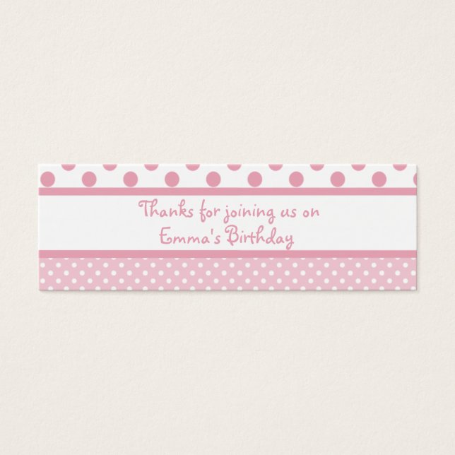 Pink Dots Birthday Favour Tag (Front)
