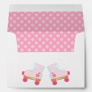 Pink Dots Rollerskate Birthday Envelopes