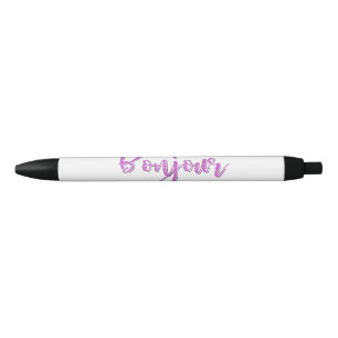 Pink Dotted Bonjour Black Ink Pen