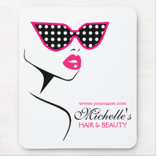 Pink dotted sunglasses hair and beauty branding mouse pad