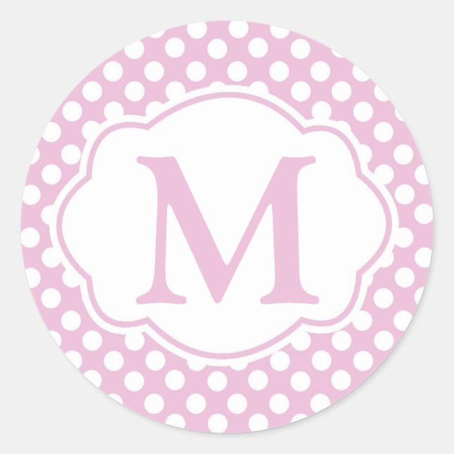 Pink Dotty Polka Dots Round Stickers (Front)
