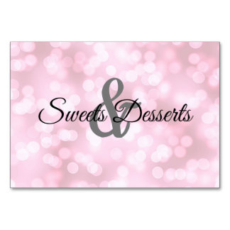 Pink double sided Sweets Wedding Table Sign Number