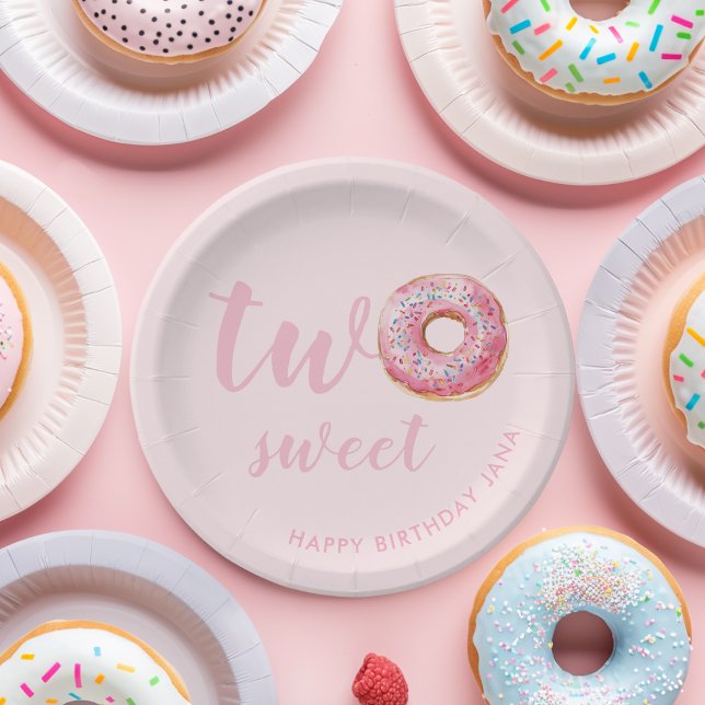  Pink Doughnut Birthday Paper Plate (Creator Uploaded)