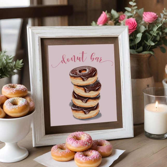 Pink Doughnut Bridal Shower Bar Sign (Creator Uploaded)