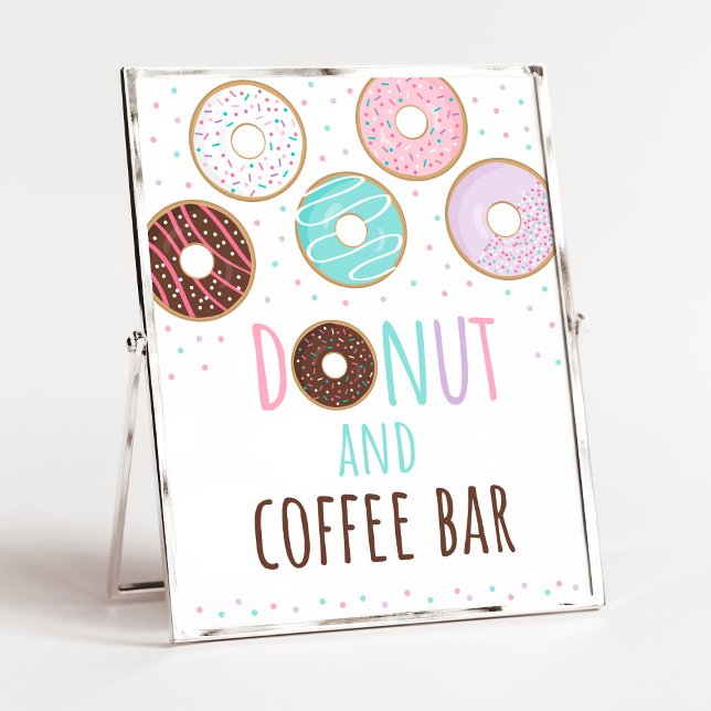 Pink Doughnut & Coffee Bar Birthday Sign (Creator Uploaded)