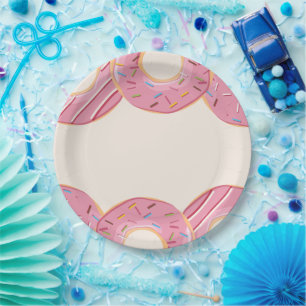 Pink Doughnut Delight Paper Plate