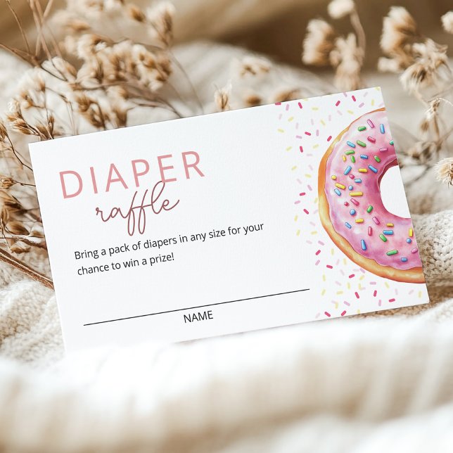 Pink Doughnut Diaper Raffle Enclosure Card (Creator Uploaded)
