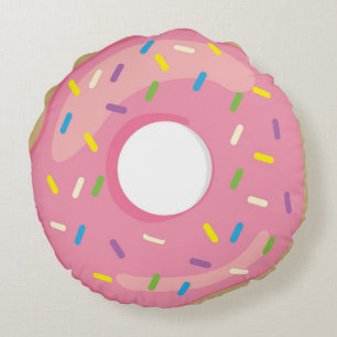 Pink Doughnut Doughnut Round Cushion