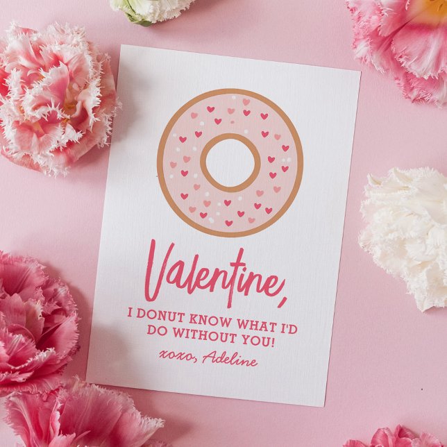 Pink Doughnut Kids Valentines Day Card (Creator Uploaded)