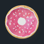 Pink Doughnut Paper Plates<br><div class="desc">Indulge your sweet tooth! Plates feature a fun pink doughnut in watercolor.</div>