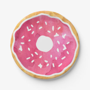 Pink Doughnut Paper Plates