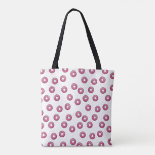 Pink Doughnut Pattern Tote Bag