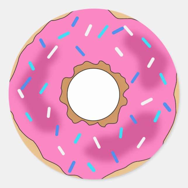 Pink Doughnut Round Stickers (Front)