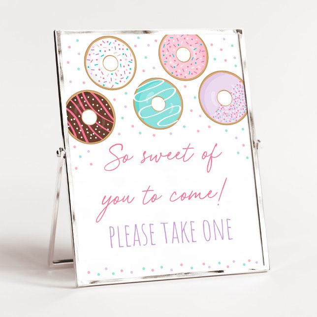 Pink Doughnut So Sweet Birthday Favour Sign (Creator Uploaded)